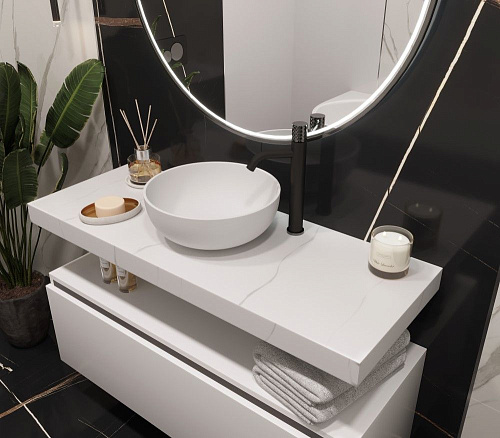 Столешница прямая 101х46х7 Armadi Art FLAT NERO MARQUINA 869-100-NM купить недорого в интернет-магазине Керамос