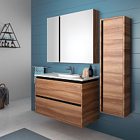 Тумба Creavit NE0100.42.VV Verti с раковиной 82х98 см, орех