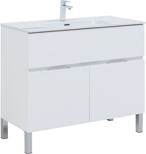 Тумба с раковиной Aquanet 00274185 Алвита New, 101х47 см, белая снят с производства