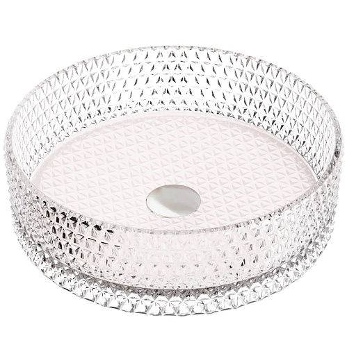 Умывальник Ceramica Nova CN6061 Cristal, чаша накладная 36х36 см, розовый Умывальник Ceramica Nova CN6061 Cristal, чаша накладная 36х36 см, розовый