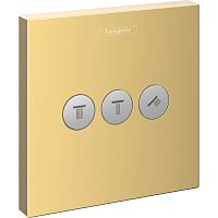 Hansgrohe 15764990  Select запорный/переключающий вентиль на 3 потр. полированное золото