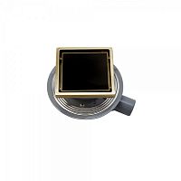 Душевой трап Pestan 13000152 Confluo Standard Black Glass Gold, черное стекло