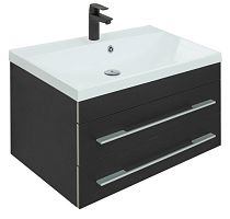 Тумба с раковиной Aquanet 00281097 Верона, 75х48 см, черная Тумба с раковиной Aquanet 00281097 Верона, 75х48 см, черная