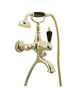 Смеситель Boheme 253 Tradizionale Nero для ванны, с душевым гарнитуром, золото/черный
