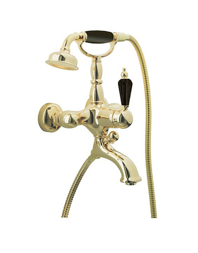 Смеситель Boheme 253 Tradizionale Nero для ванны, с душевым гарнитуром, золото/черный