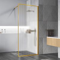 Душевая перегородка Vincea VSW-1HP80FLBG Walk-In HP Art, 80х200 см, профиль брашированное золото/стекло рифленое