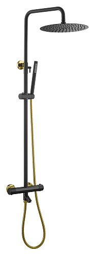 Душевая система Boheme 468-T-BG Uno с термостатом, черный/золото