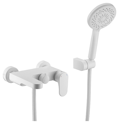 Смеситель Boheme 453-MW Spectre для ванной с душем, белый матовый