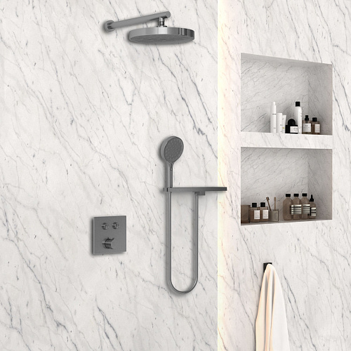 Душевой комплект Vincea VSFW-4I212RGM Inspire встраиваемый, двухрежимный, вороненая сталь Душевой комплект Vincea VSFW-4I212RGM Inspire встраиваемый, двухрежимный, вороненая сталь