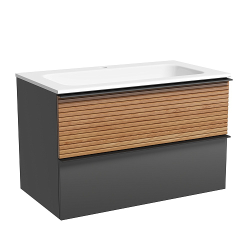 Тумба Sancos DL80GR Delta под раковину 79х44.5 см, подвесная, дуб красный/графит купить недорого в интернет-магазине Керамос Тумба Sancos DL80GR Delta под раковину 79х44.5 см, подвесная, дуб красный/графит купить недорого в интернет-магазине Керамос