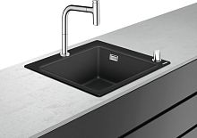 Кухонная мойка Hansgrohe 43217000 C51-F450-06 со смесителем, черная