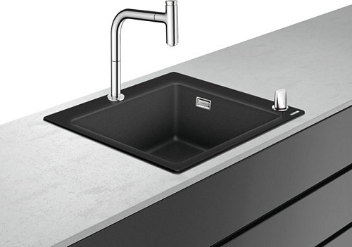 Кухонная мойка Hansgrohe 43217000 C51-F450-06 со смесителем, черная