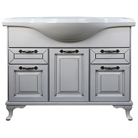 Тумба Loranto CS00075993 Пандора с раковиной, напольная, 105х45 см, белое серебро