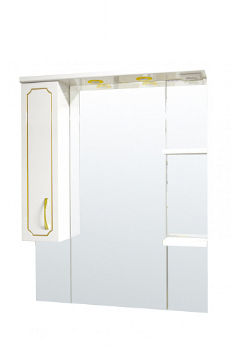 Зеркальный шкаф Loranto CS00037999 Corall Gold, 80х103 см, белый купить недорого в интернет-магазине Керамос