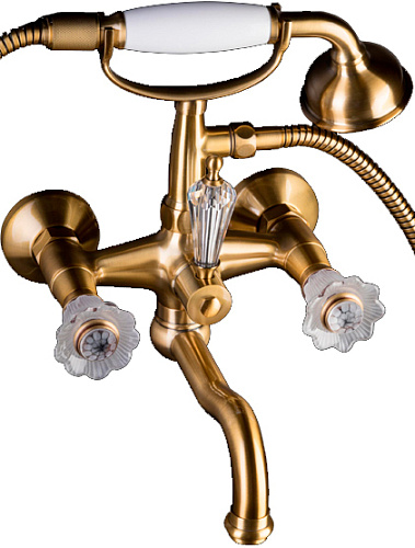 Смеситель Boheme 313-Camelia Сamelia для ванны, с душевым гарнитуром, бронза Смеситель Boheme 313-Camelia Сamelia для ванны, с душевым гарнитуром, бронза