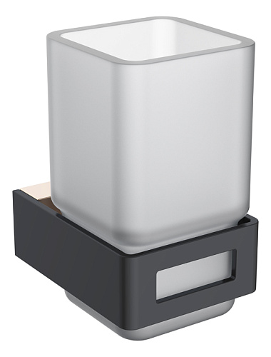 Стакан Boheme 10944-G-B Q для зубных щеток, настенный, золото/черный купить недорого в интернет-магазине Керамос