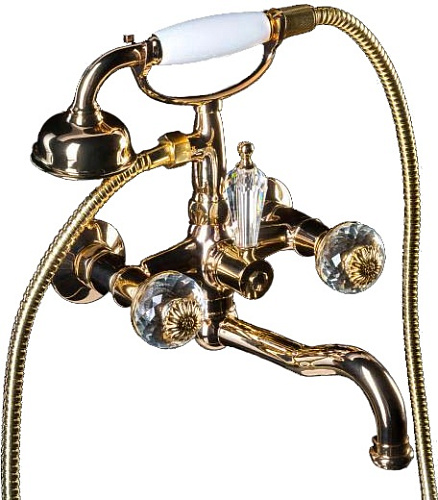 Смеситель Boheme 313-FL Flora для ванны, с душевым гарнитуром, бронза