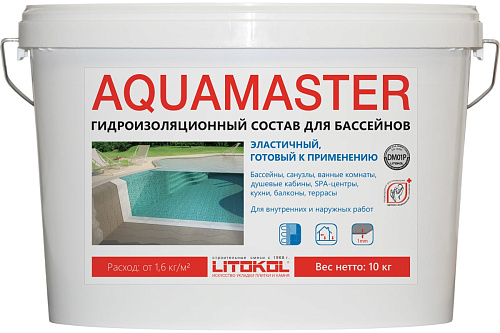 LITOKOL Эластичная гидроизоляция AQUAMASTER(10кг) LITOKOL Эластичная гидроизоляция AQUAMASTER(10кг)