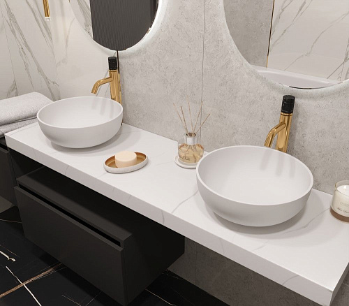 Столешница прямая 141х46х7 Armadi Art FLAT NERO MARQUINA 869-140-NM купить недорого в интернет-магазине Керамос