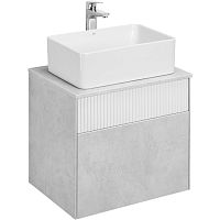 Набор Акватон 1A2761K1MH4C0 Марбл: тумба-раковина 60х46 см, слэйт\белый матовый + раковина MILA накладная 35х50 см