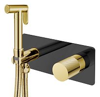 Гигиенический душ Boheme 127-BG.2 Stick Touch со смесителем, черный/золото