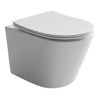 Унитаз Ceramica Nova CN6000MW Balearica Rimless подвесной, 36.5х49 см, глубокий смыв, с ультра тонкой крышкой-сиденьем, белый матовый Унитаз Ceramica Nova CN6000MW Balearica Rimless подвесной, 36.5х49 см, глубокий смыв, с ультра тонкой крышкой-сиденьем, белый матовый