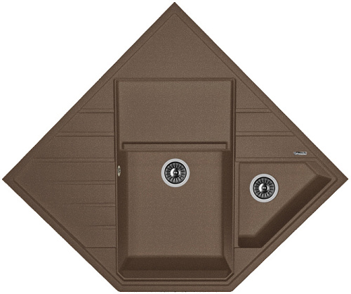 Мойка для кухни Florentina 20.375.J0900.303 Бомбей 90х90 см, с крылом, мокко снят с производства