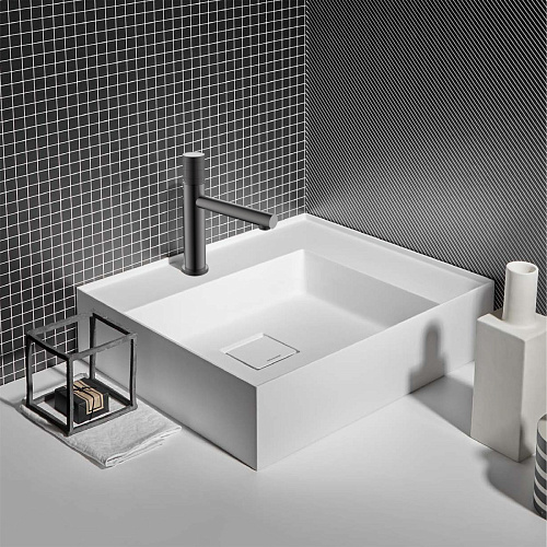 Смеситель Vincea VBF-4G1GM Groove для раковины, вороненая сталь