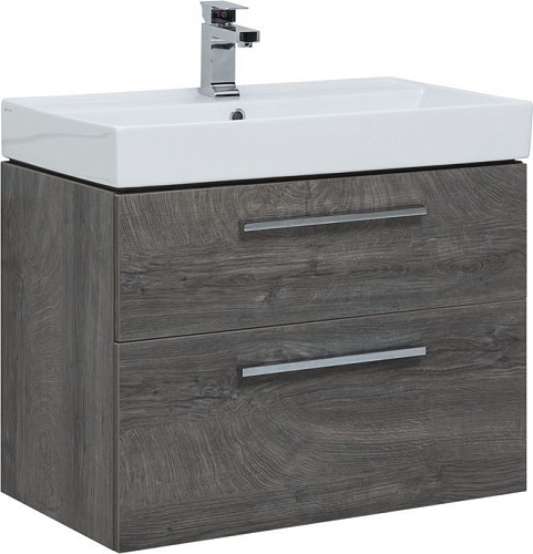 Тумба под раковину Aquanet 00242260 Nova напольная, 75х45 см, темное дерево снят с производства