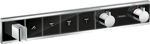 Hansgrohe Термостат Hansgrohe RainSelect для душа 15357600, черный/хром Hansgrohe Термостат Hansgrohe RainSelect для душа 15357600, черный/хром