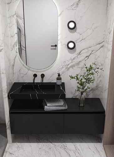 Столешница моноблок 81х45х8 Armadi Art FLAT CALACATTA 859-080-CLCT купить недорого в интернет-магазине Керамос