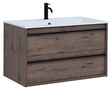 Тумба с раковиной Aquanet 00271950 Lino, 90х50 см, темное дерево