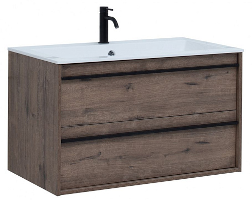 Тумба с раковиной Aquanet 00271950 Lino, 90х50 см, темное дерево Тумба с раковиной Aquanet 00271950 Lino, 90х50 см, темное дерево снят с производства