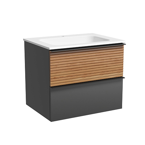 Тумба Sancos DL60GR Delta под раковину 59х44.5 см, подвесная, дуб красный/графит купить недорого в интернет-магазине Керамос Тумба Sancos DL60GR Delta под раковину 59х44.5 см, подвесная, дуб красный/графит купить недорого в интернет-магазине Керамос