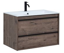 Тумба с раковиной Aquanet 00271948 Lino, 80х50 см, темное дерево