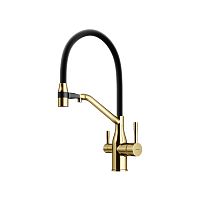 Смеситель Sancos SC4008BG Orta для кухни с возможностью подключения фильтра для воды, брашированное золото/черный Смеситель Sancos SC4008BG Orta для кухни с возможностью подключения фильтра для воды, брашированное золото/черный