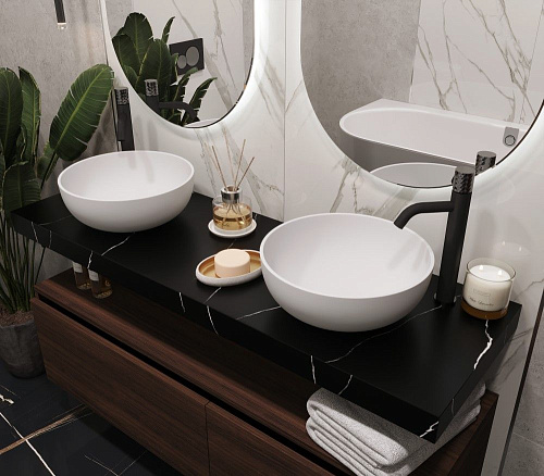 Столешница прямая 141х46х7 Armadi Art FLAT CALACATTA 869-140-CLCT купить недорого в интернет-магазине Керамос