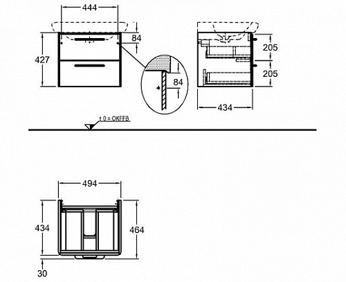 Тумба под раковину Geberit it! 819060000