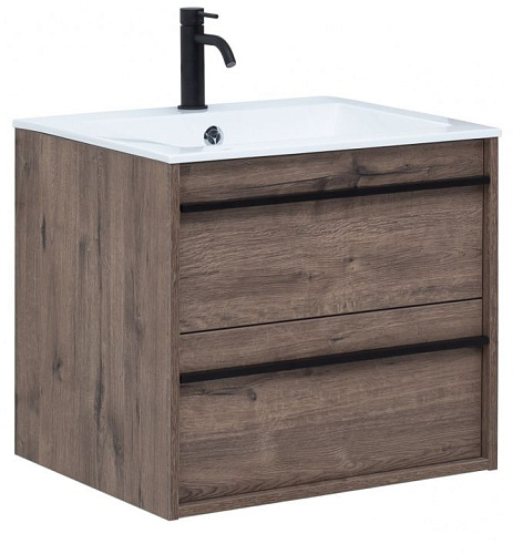 Тумба с раковиной Aquanet 00271944 Lino, 60х50 см, темное дерево Тумба с раковиной Aquanet 00271944 Lino, 60х50 см, темное дерево снят с производства