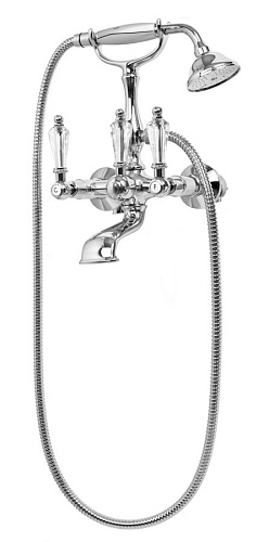 Смеситель Cezares DIAMOND-VD-01-Sw для ванны, с ручным душем, хром,ручки Swarovski