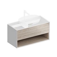 Тумба Kerama Marazzi PLB.M.100.1\OAK.O Plaza Modern под раковину подвесная 100х47 см, белый/дуб Орегон