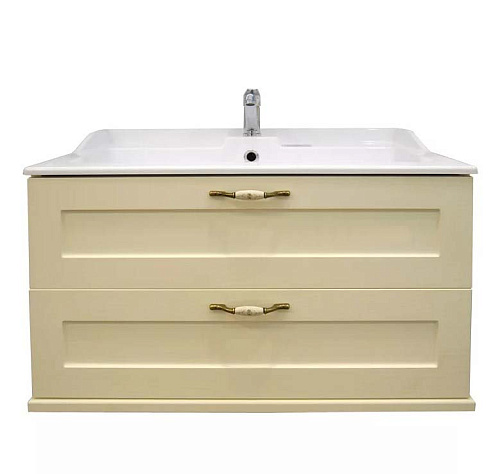 Тумба Акватон 1A1870K0LBPR0 Леон с раковиной, 65х44 см, дуб бежевый купить недорого в интернет-магазине Керамос