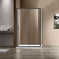 Душевой уголок Vincea VSR-1G9012CLGM Garda, 120х90 см, профиль вороненая сталь/стекло прозрачное