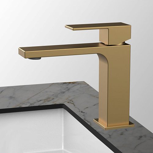 Смеситель Vincea VBF-1C01BG Cube для раковины, брашированное золото