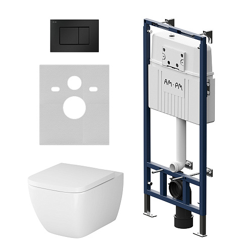 Комплект AM.PM IS100238.901701 GEM: Унитаз сиденье инсталляция кнопка