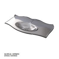 Раковина Caprigo OW15-11014-S Bourget стеклянная с бортиком 105х46 см, серебро