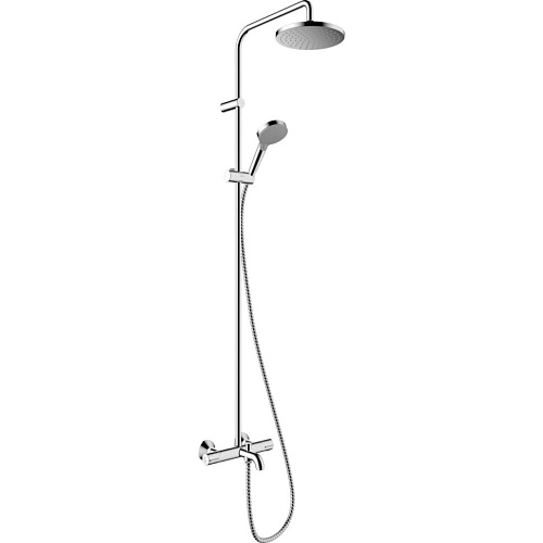 Hansgrohe Душевая система Showerpipe 200 1jet с термостатом для ванны Hansgrohe Vernis Blend 26274000, хром