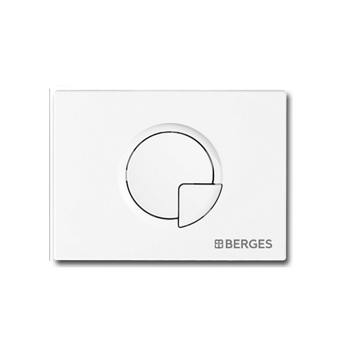 Кнопка Berges 040024 Novum R4 для инсталляции, белая Soft Touch