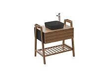 Тумба Creavit TR0080.01ANM+UL040-00AM00E-00 Truva с раковиной 80х60 см, коричневый