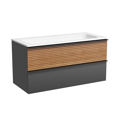 Тумба Sancos DL100GR Delta под раковину 99.5х44.5 см, подвесная, дуб красный/графит купить недорого в интернет-магазине Керамос Тумба Sancos DL100GR Delta под раковину 99.5х44.5 см, подвесная, дуб красный/графит купить недорого в интернет-магазине Керамос